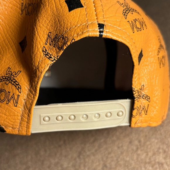 MCM Orange Leather Baseball Cap - Picture 5 of 6